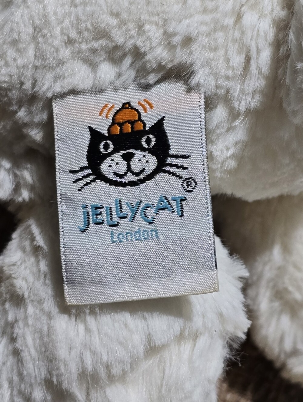Jellycat London Bashful Pax Polar Bear Red/White Striped Scarf 12" Retired - Picture 5 of 6